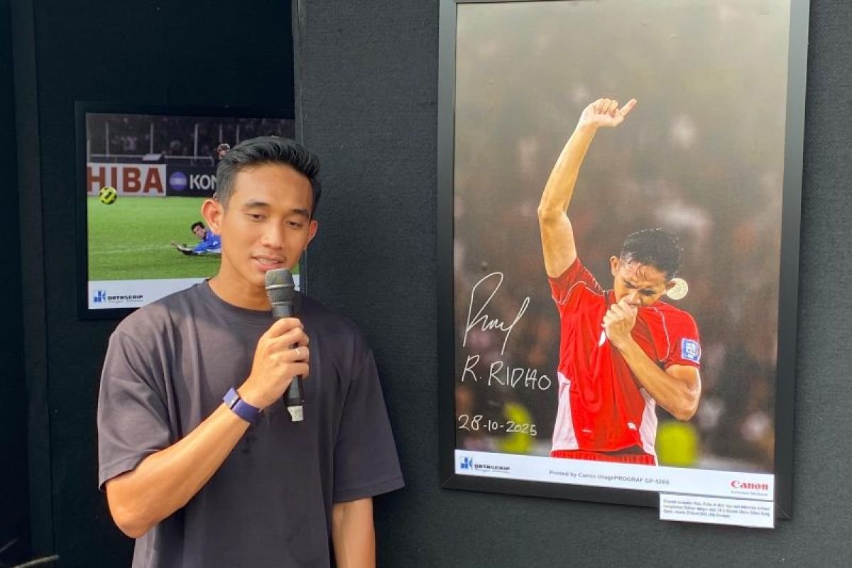 Memori Emosional: Ridho Kenang Selebrasi di Pameran Foto vs Bahrain